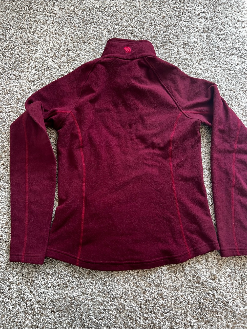 Mountain Hardwear Microchill 2.0 1/4 Zip T Fleece Pullover Maroon/Burgundy Sz M - Picture 7 of 9